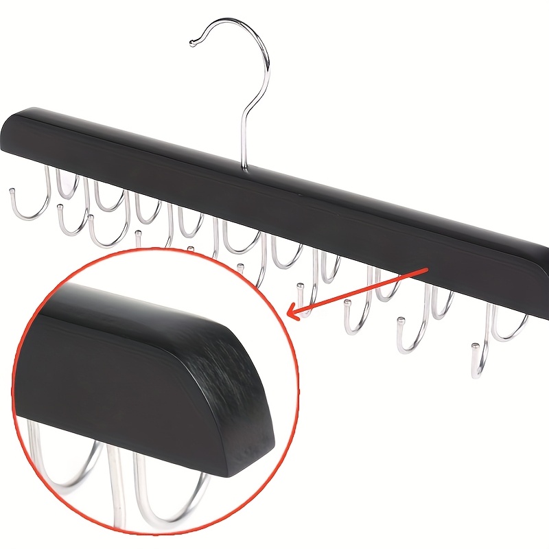 

A Sturdy Wooden Belt Hanger With 14 Hooks, Designed For Home Use, Storing Clothes And Hats.