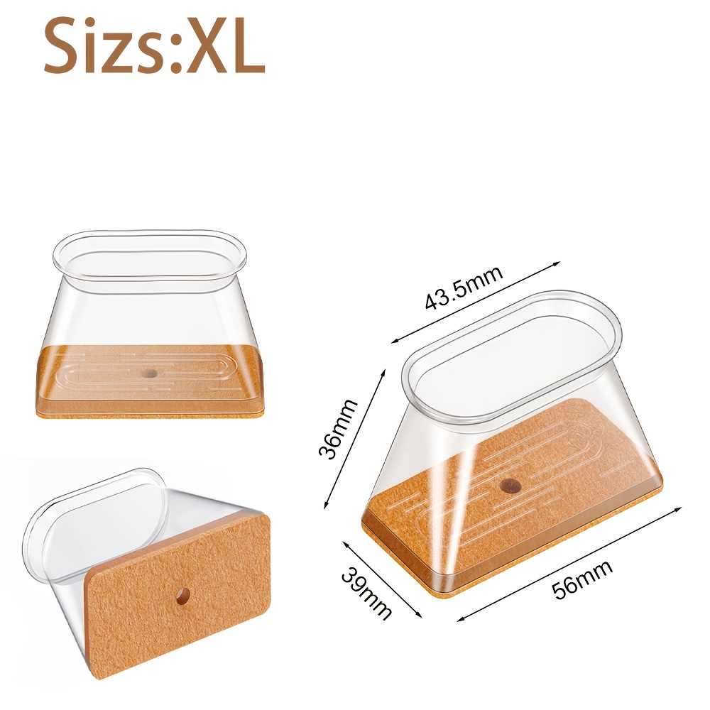TEMU Protège-pieds de chaise rectangulaires pour planchers de bois , 16 pièces de couvre-pieds en silicone pour protéger les planchers de carreaux de
