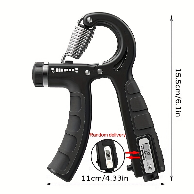 A Grip Strength Trainer with a Counter, Designed to Enhance Hand Grip Strength, Adjustable Resistance from 22 to 220 Pounds (10 to 100 KG), Featuring a Silicone Non-Slip Handle, Forearm Strengthener, Suitable for Muscle Training And Injury Recovery.