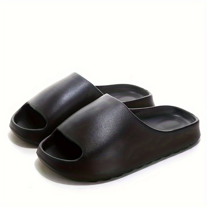 

Men's Solid Color Open Toe Breathable Chunky Eva Slippers, Comfy Non Slip Casual Durable Soft Sole Slides, Men's Footwear