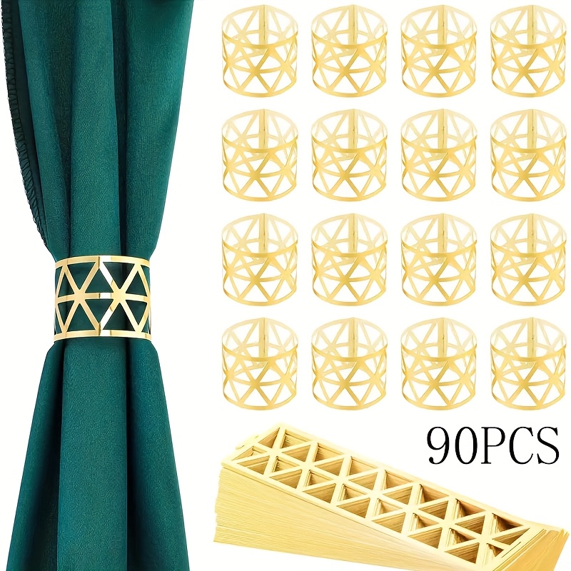TEMU Ensemble de anneaux à serviette jetables, anneaux de serviette en papier, parfaits pour Noël, Thanksgiving, mariage, fête d'année, de famille