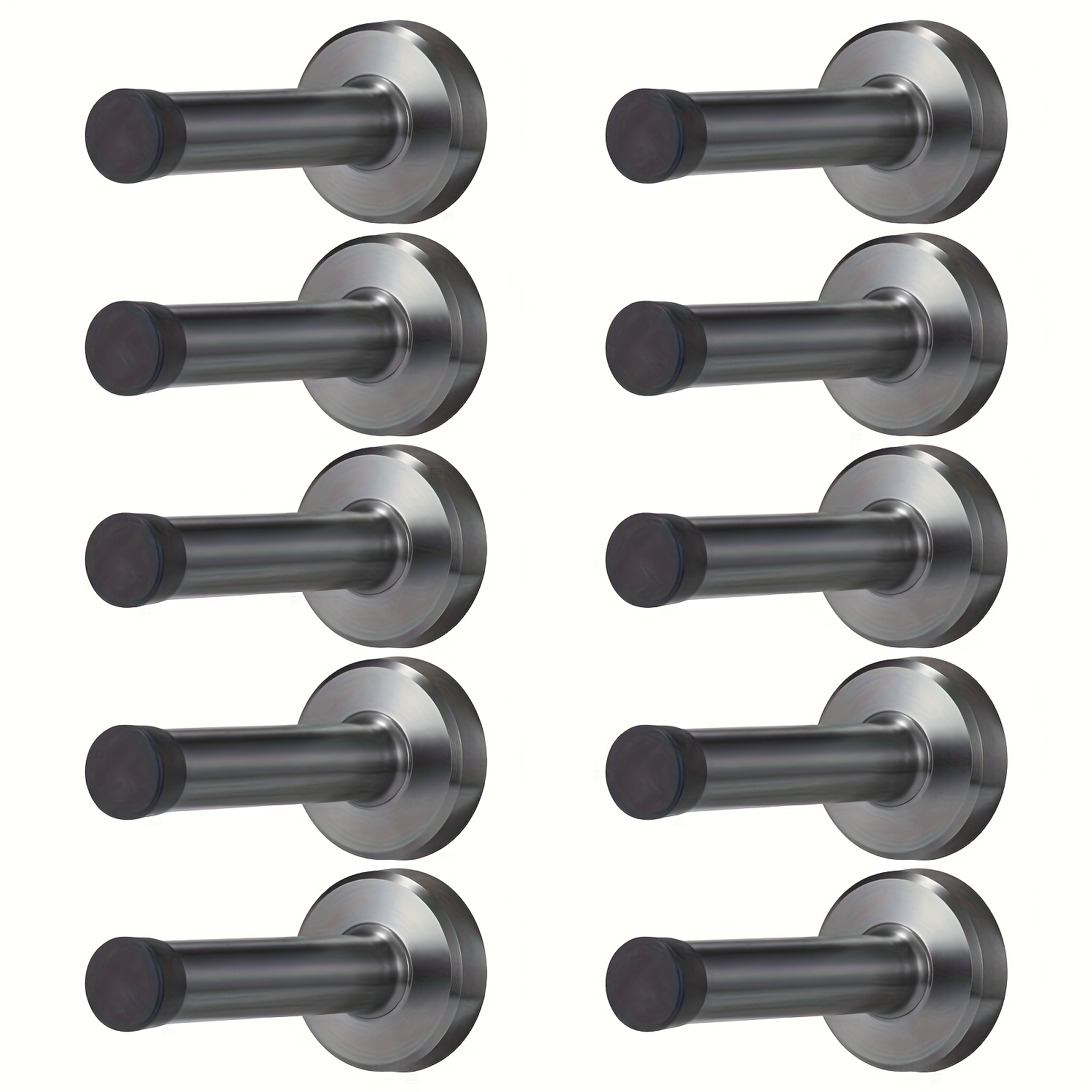 TEMU 3.8-inch , 5/10pcs Heavy-duty With Bumper, Wall-mounted Soundproof Door Clip Protector, Black