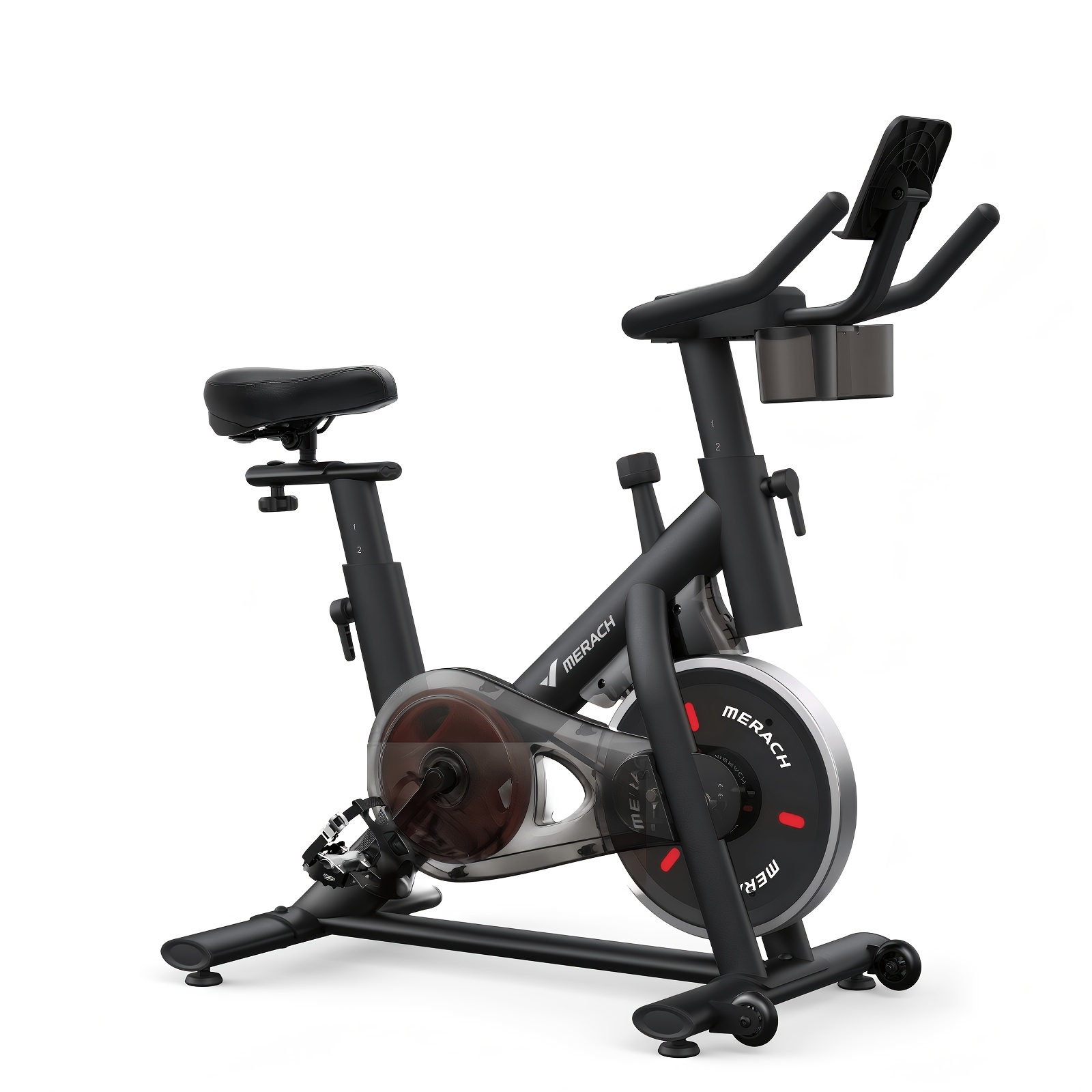 Image of Merach Exercise Bike With Adjustable Resistance, Trainer Bicycle, Tablet Holder, Indoor Cycling Bike For Cardio Training At Home, Up To 136kg