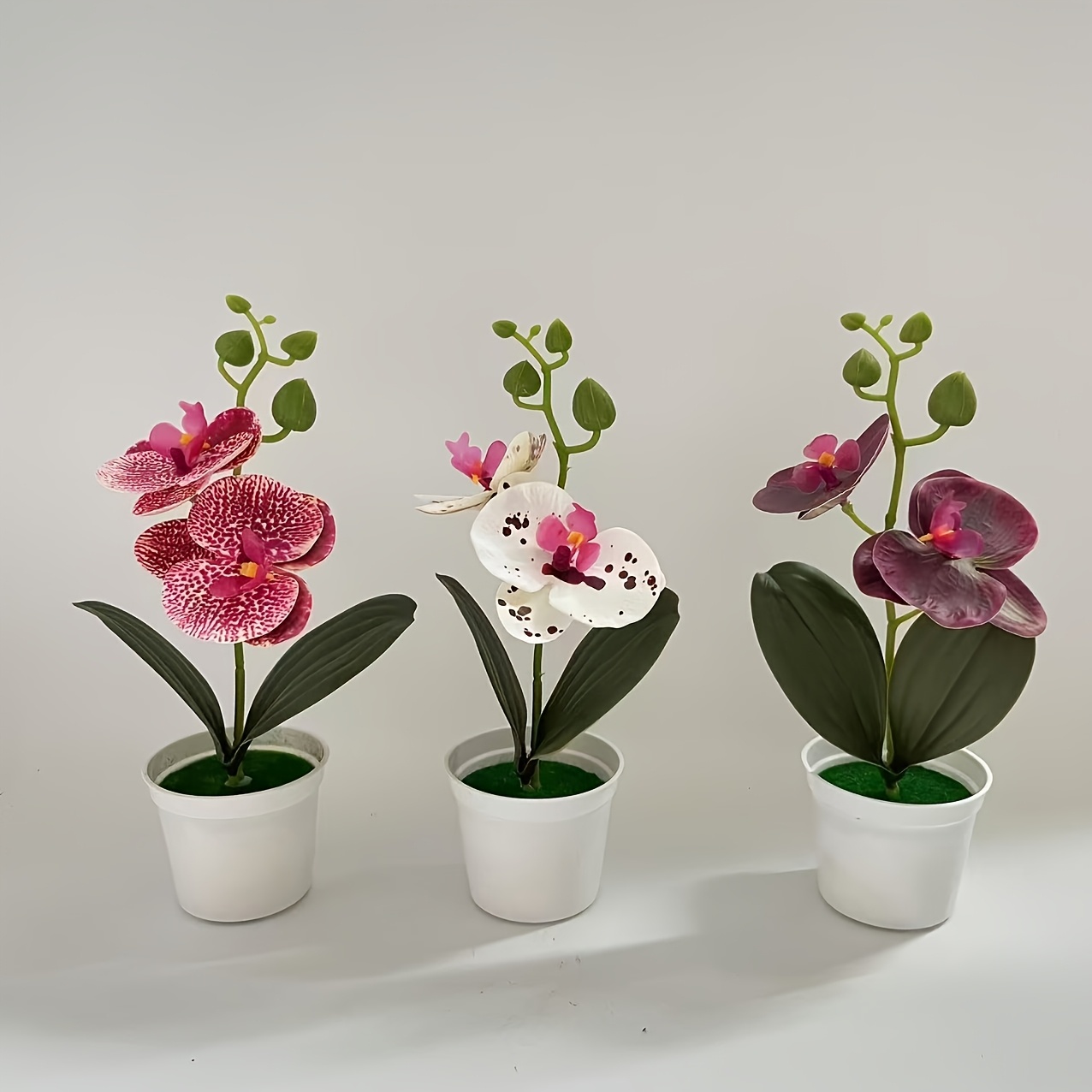 Set van 3 kunstbloemen voor huisdecoratie - Orchideeën in pot