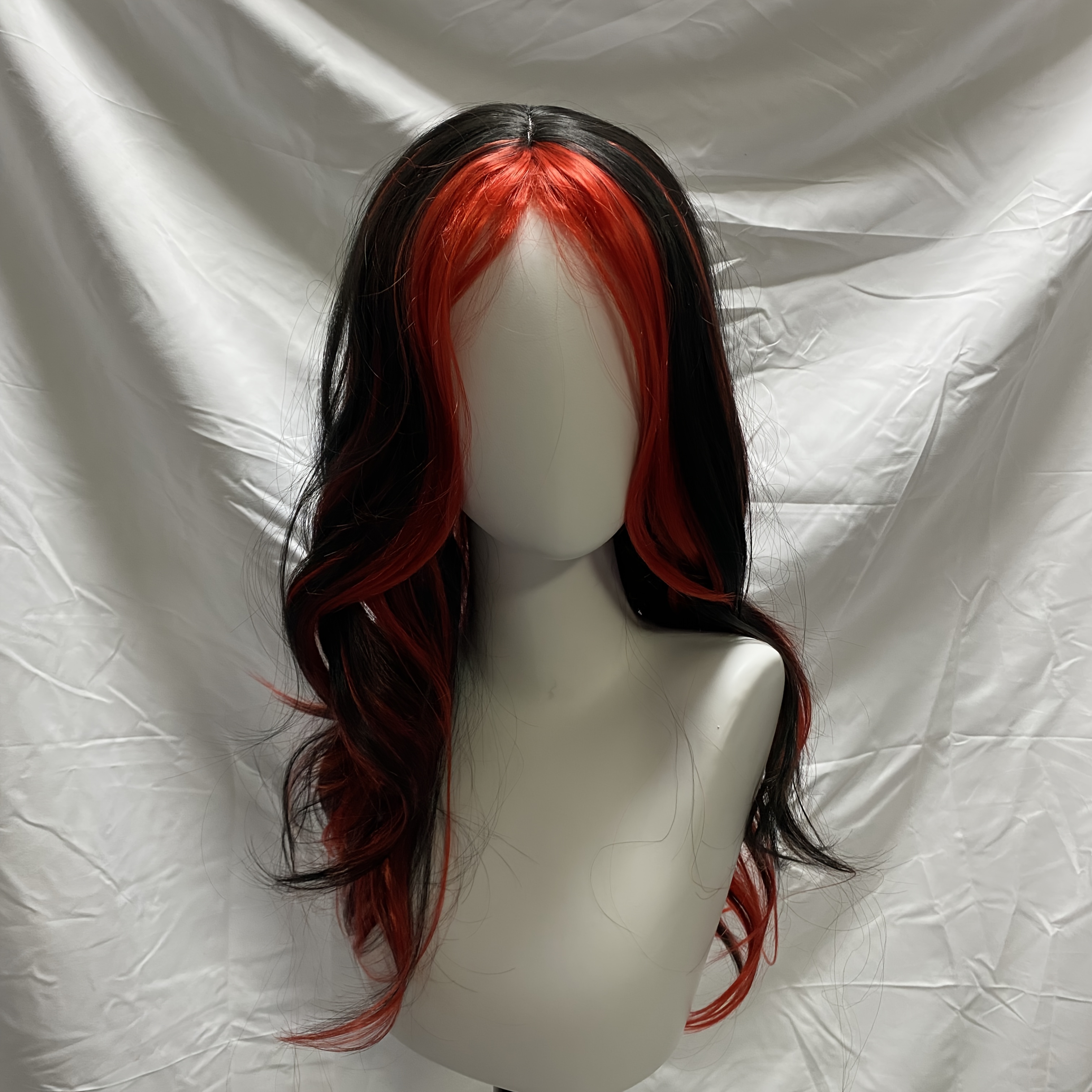 TEMU Un Elegante Pelo de Color Degradado Negro y para Mujer con Flequillo - Accesorio Adecuado para Fiestas, Juegos y Uso Diario - de la Cabeza