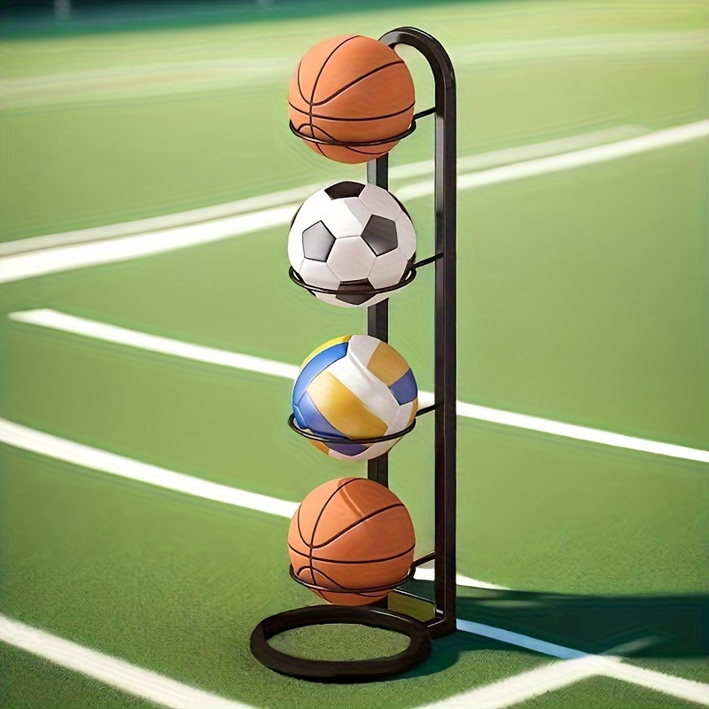 

Teenagers Can Organize Basketballs, Soccer Balls, And Volleyballs With This Height-adjustable Sports Ball Storage Rack Four-ply Iron.