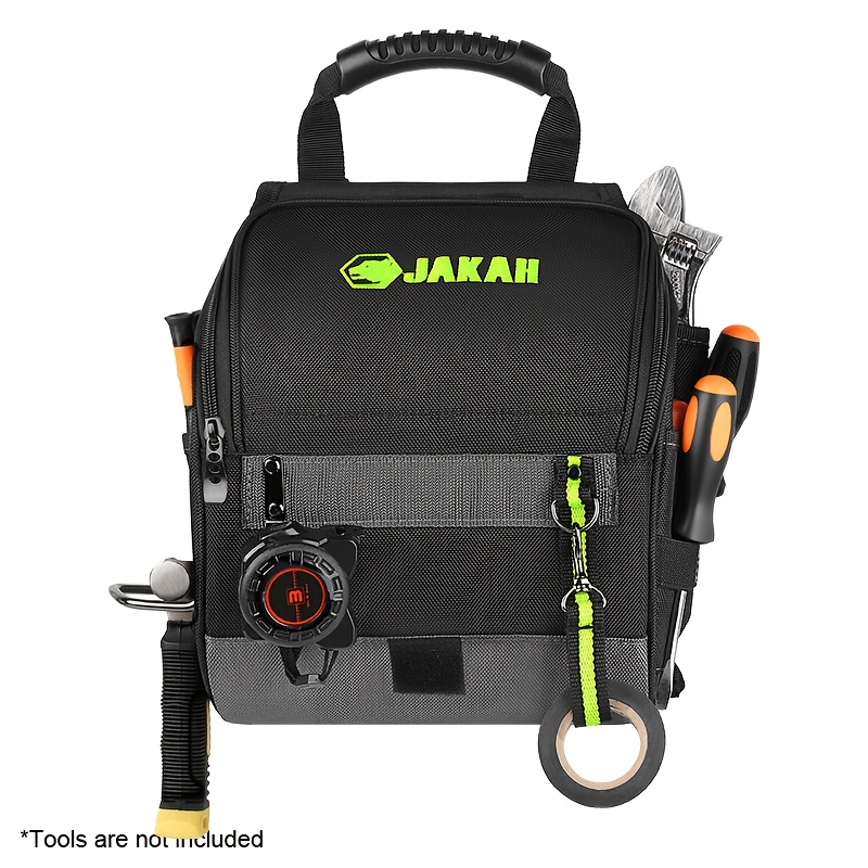 TEMU Borsa porta attrezzi da elettricista Jakah, Premium, organizzatore professionale multitasche con spallina imbottita, verde JK-208-1