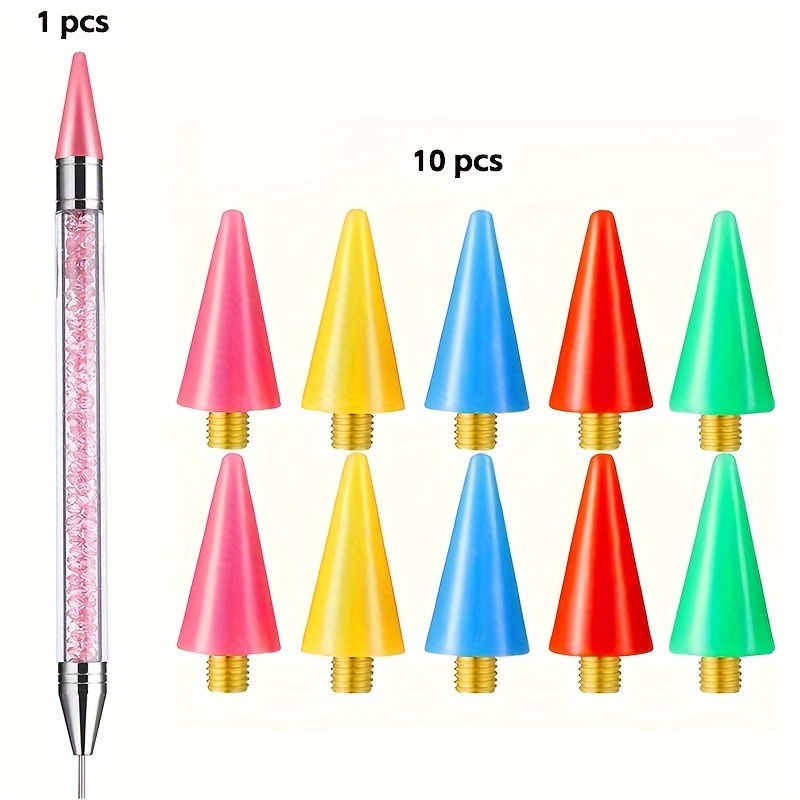 Image of Diamond Painting Tool Set, Self-adhesive Diamond Pen, 5d Diy Handicrafts, Painting And Nail Art Accessories, Diamond Painting Tool Set Accessories ( Diamond Pen + 10 Replacement Pen Tips)