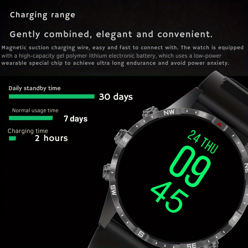 new smart watch full screen touch high aluminum glass cover high strength wear resistant glass dynamic dial cycling running climbing and other   mobile phone interconnection wireless call fitness   long life details 9