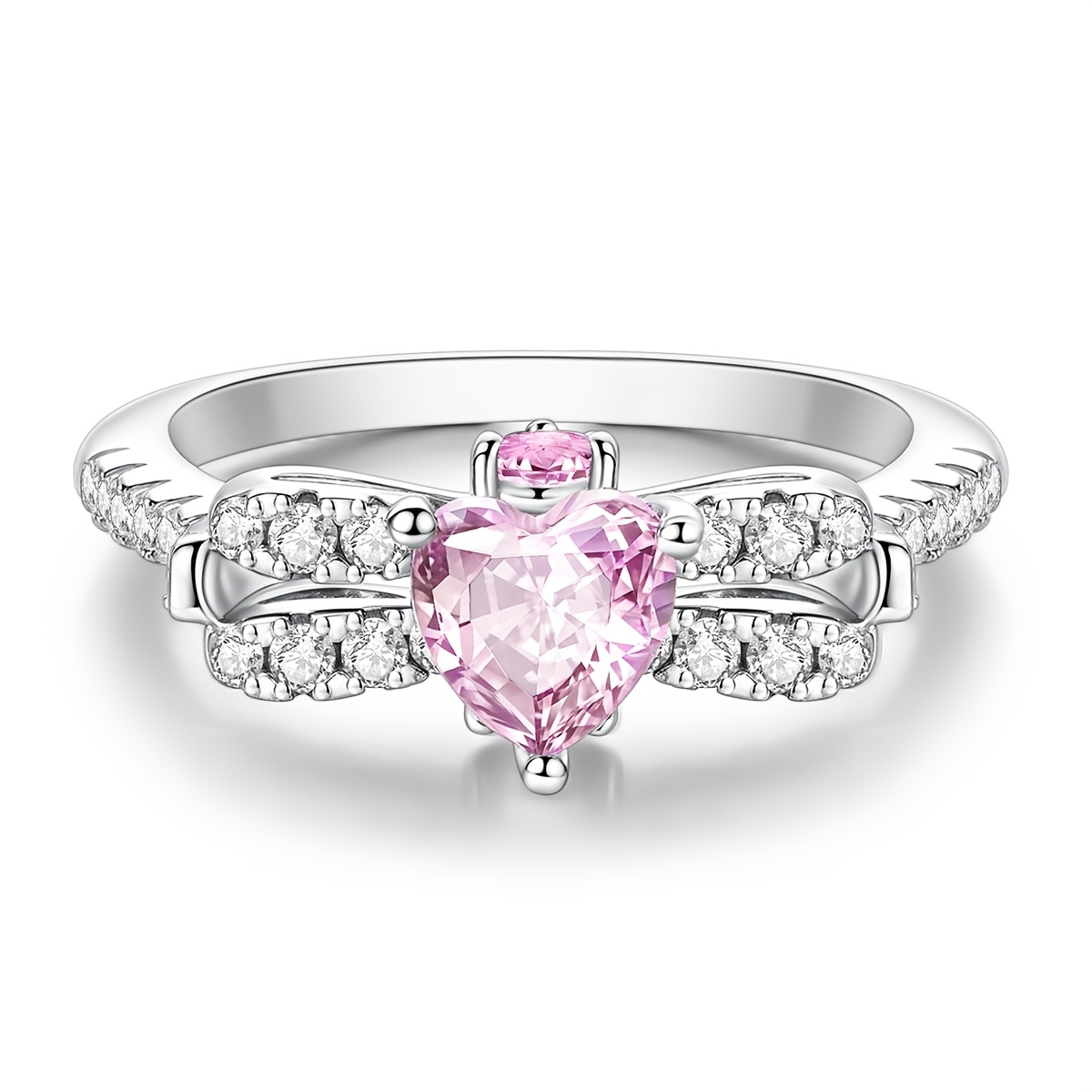 Women's Silvery Bow Love Ring, Elegant Gift