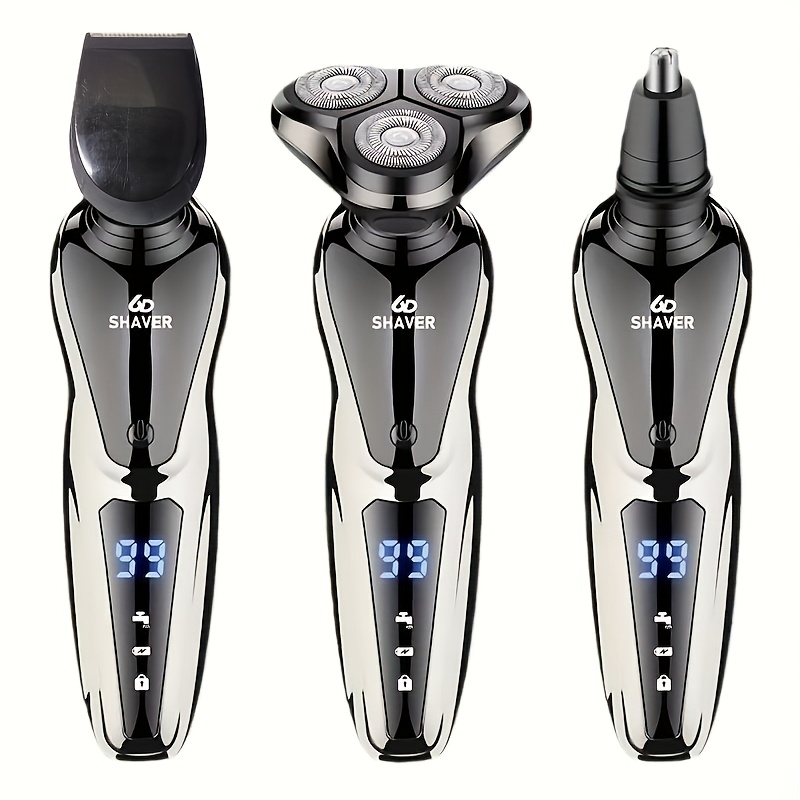 3 in 1 electric   usb rechargeable portable shaver with nose trimmer lithium battery 3d     ip68 for beard and mustache grooming beard trimmer details 9