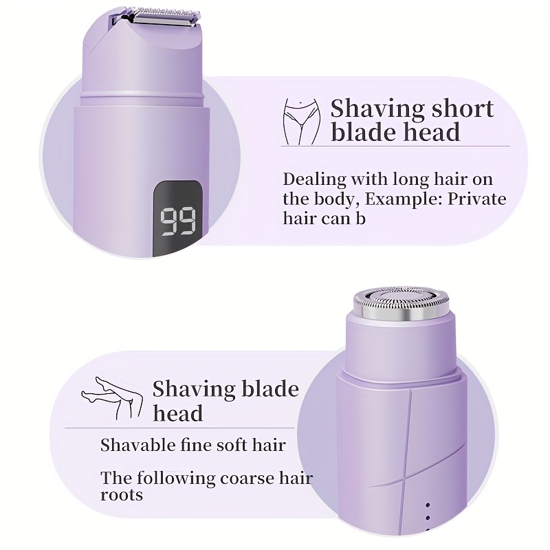  dual head 2 in 1 womens electric shaver a wet and dry hair removal device for bikini eyebrows face legs and underarms portable bikini trimmer rechargeable and cordless gentle and effective shaving details 6