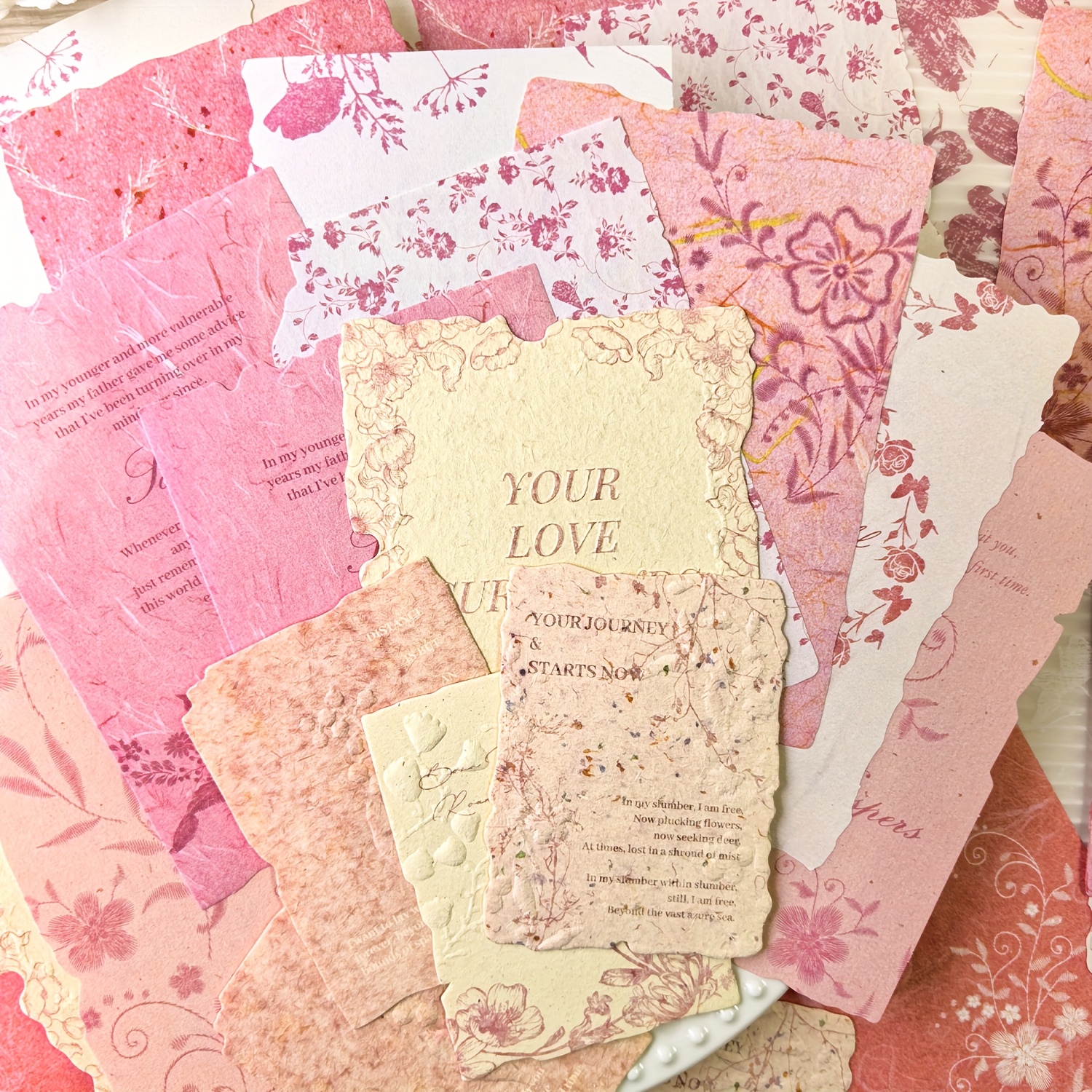 Image of 1 Pack Of Vintage English Floral Embossed Letterpress Diy Background Base Journaling Material Decorative Paper
