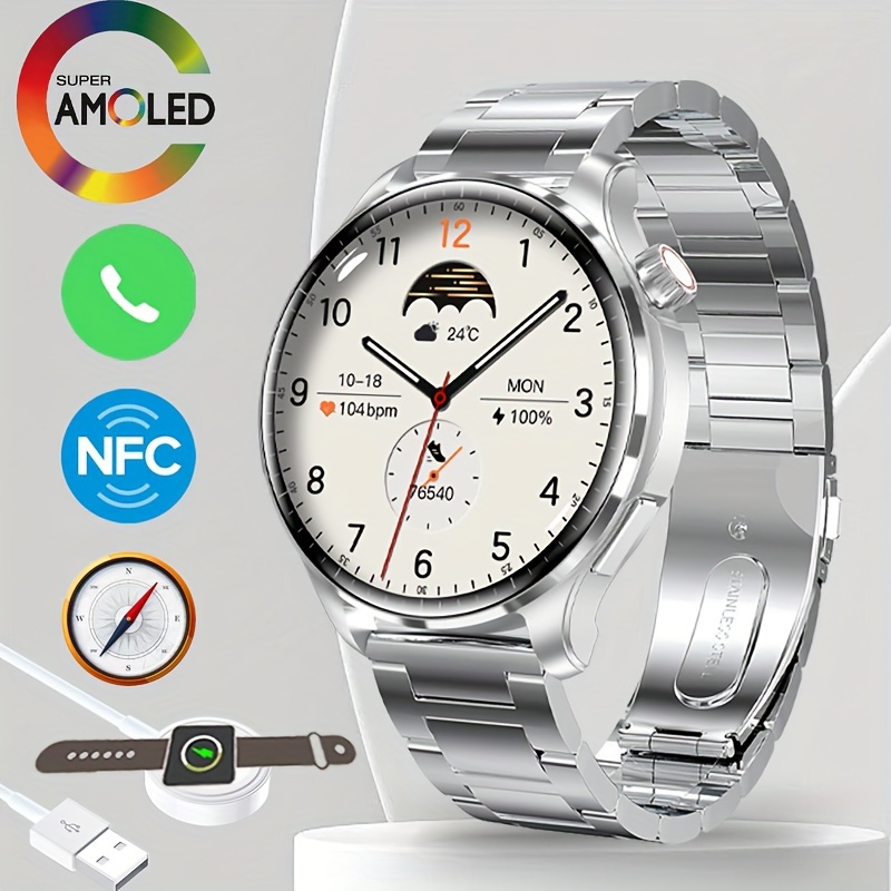 Smart Watch 1.53-inch AMOLED Screen Smartwatch, Supports Wireless Calling, Music Playback, Multiple Sports Modes, GPS Exercise Tracking, Fitness_voghion.com