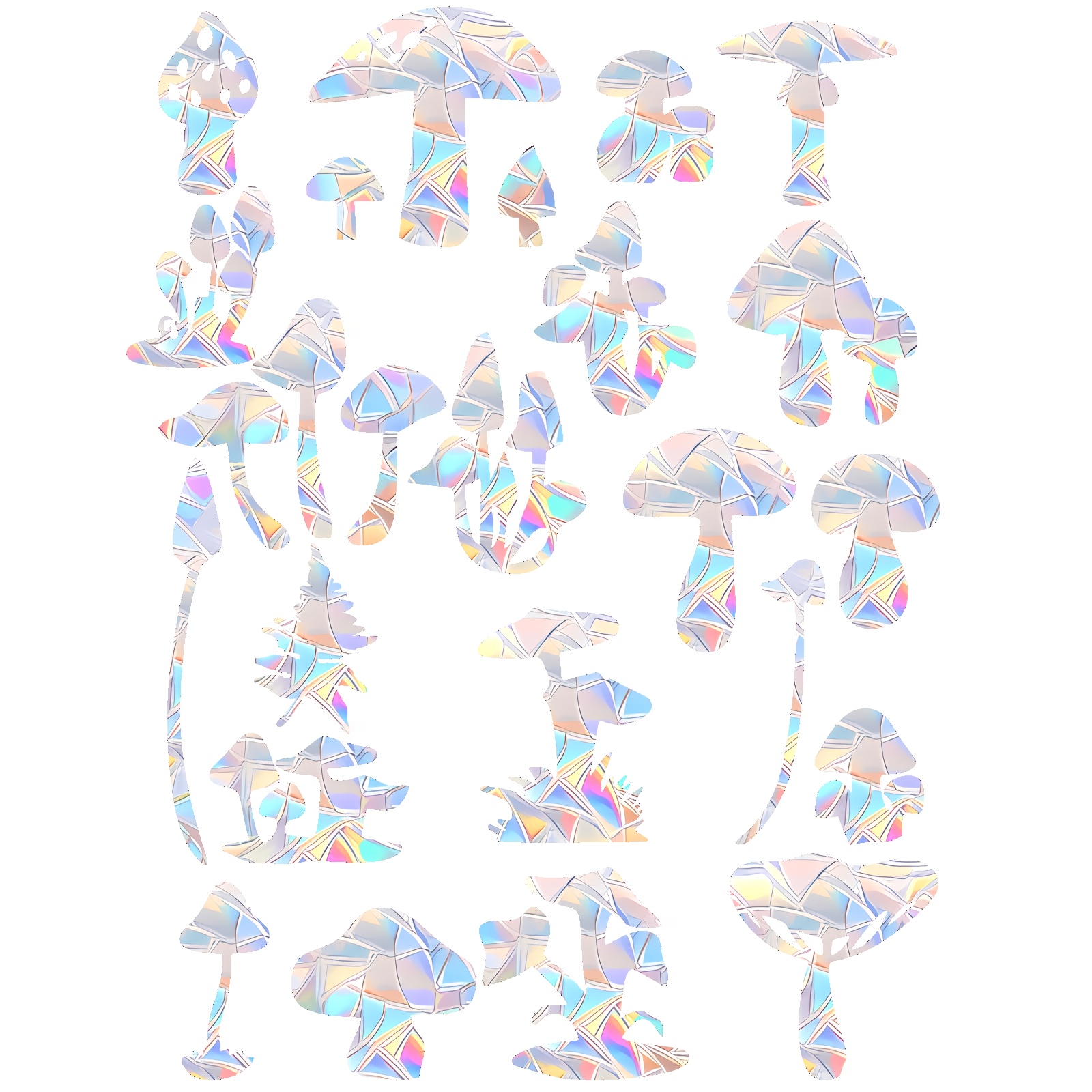 Image of 25pcs Rainbow Mushroom Window Decals To Prevent Bird Strikes, Anti-collision Window Stickers, Stop Birds From Hitting Windows- Static Window Decals For Glass