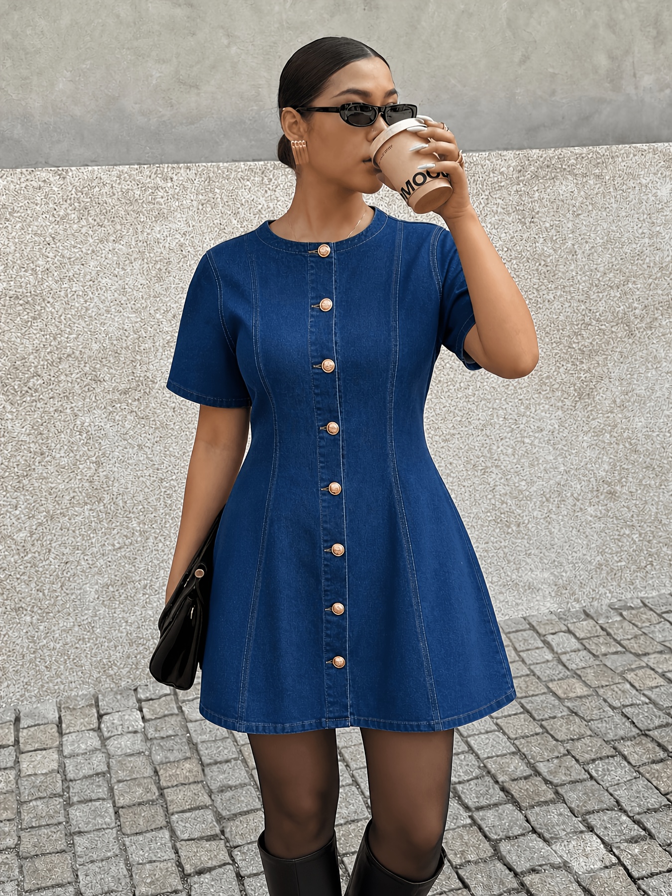 plus size denim dresses for older ladies with sleeves Plus Size Denim Dresses  Ashley Stewart