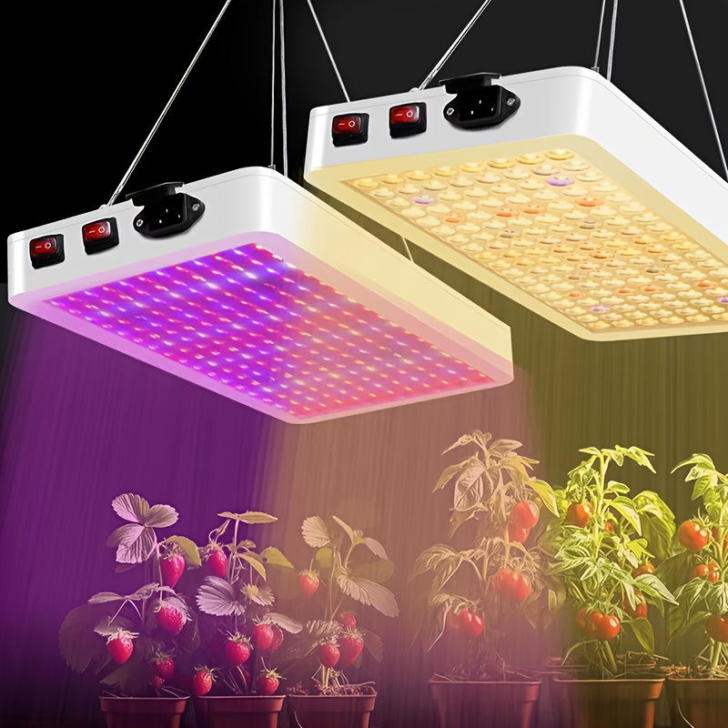 2 Pack LED Grow Lights, for Indoor Plants * with Veg & Bloom & Veg-Bloom 3  * Energy-* UV & IR Light for Seedlings, Succulents, Micro Greens,  Vegetables & Flowers - Indoor Gardening | Sleek LED Panel | ...