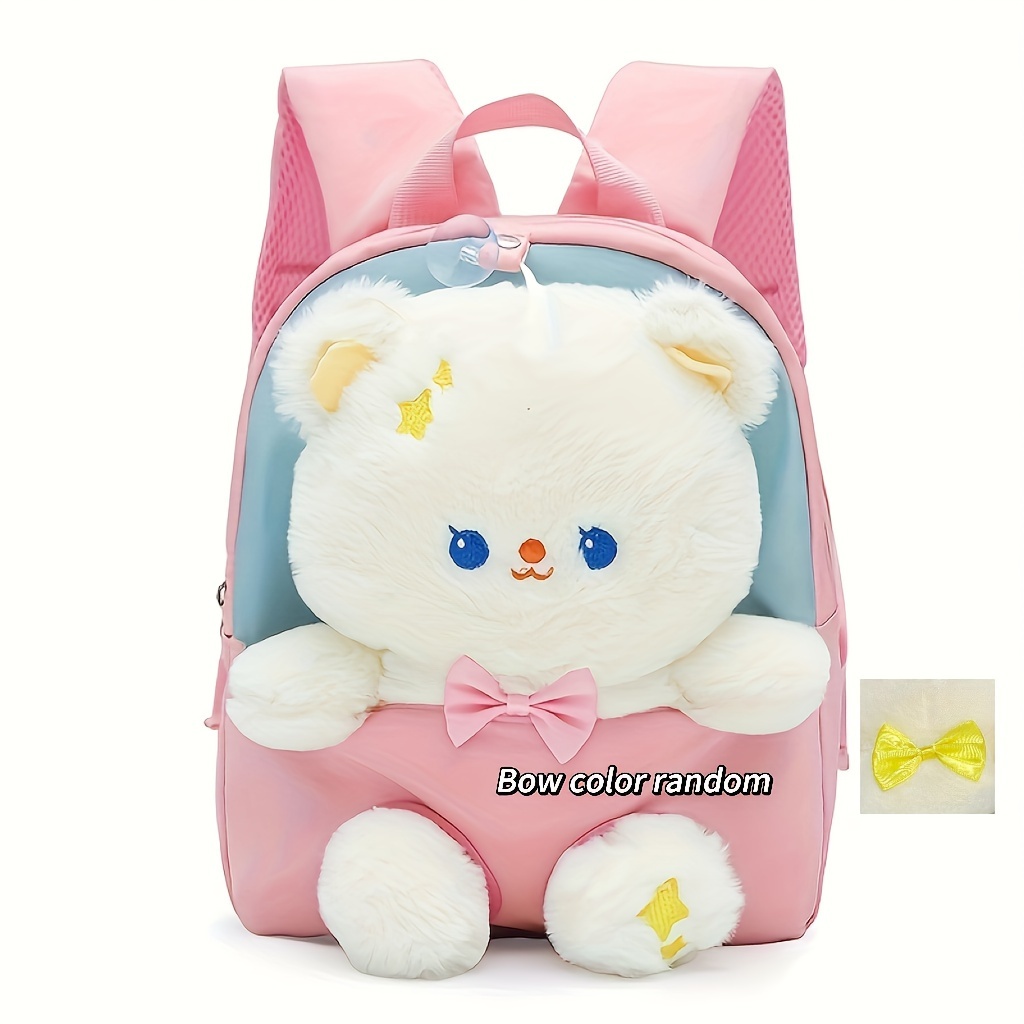 Kids Kawaii Plush Bear Backpack Cartoon Schoolbag Girls Boys - Temu