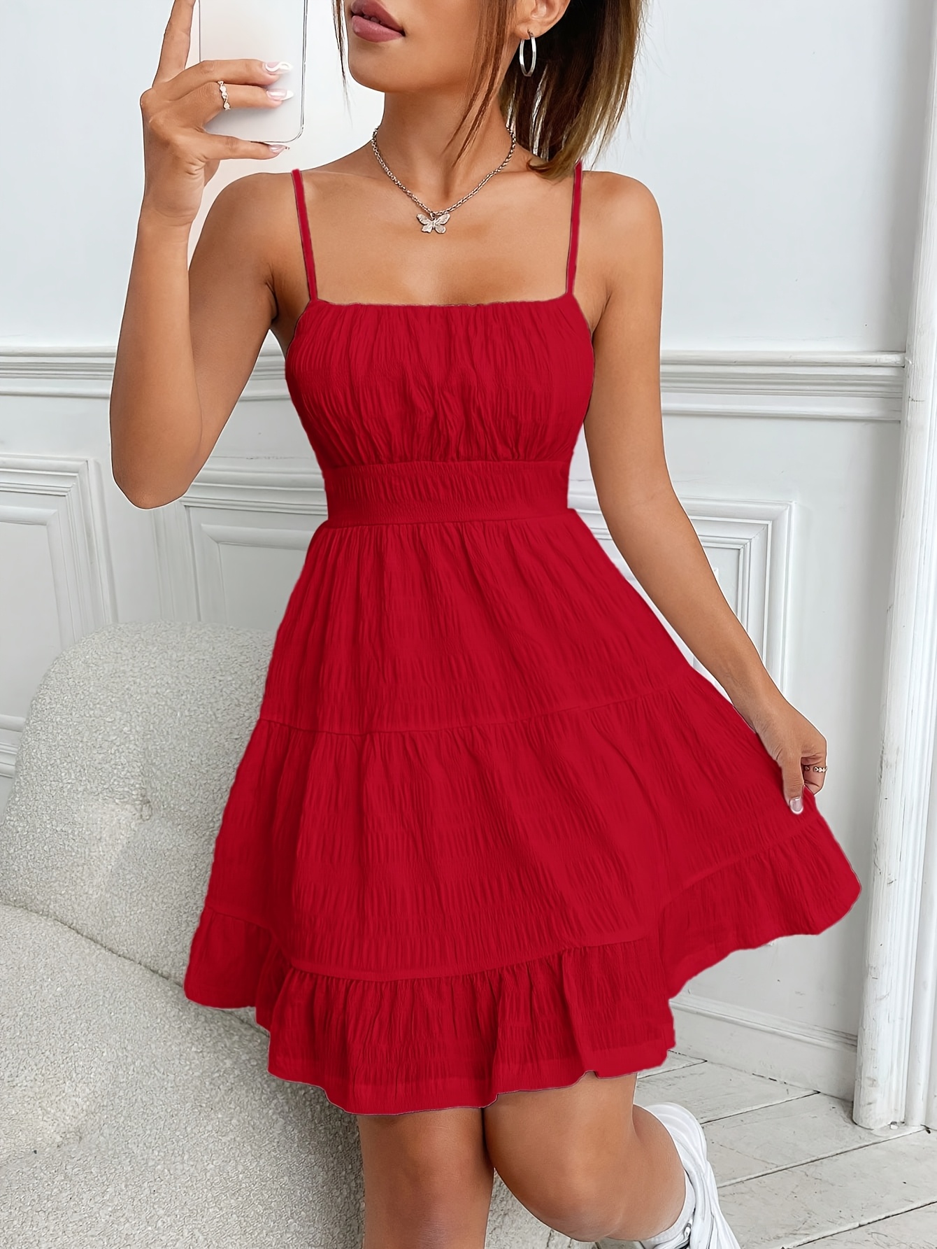 women' blue ruched mini dress strapless neckline - Temu