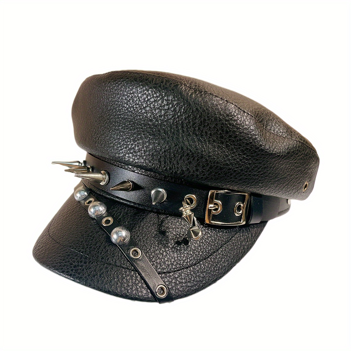 CYbER dYNE LEATHER ZIP BERET レザージップベレー 1 womens latest punk beret pu leather navy beret - Temu