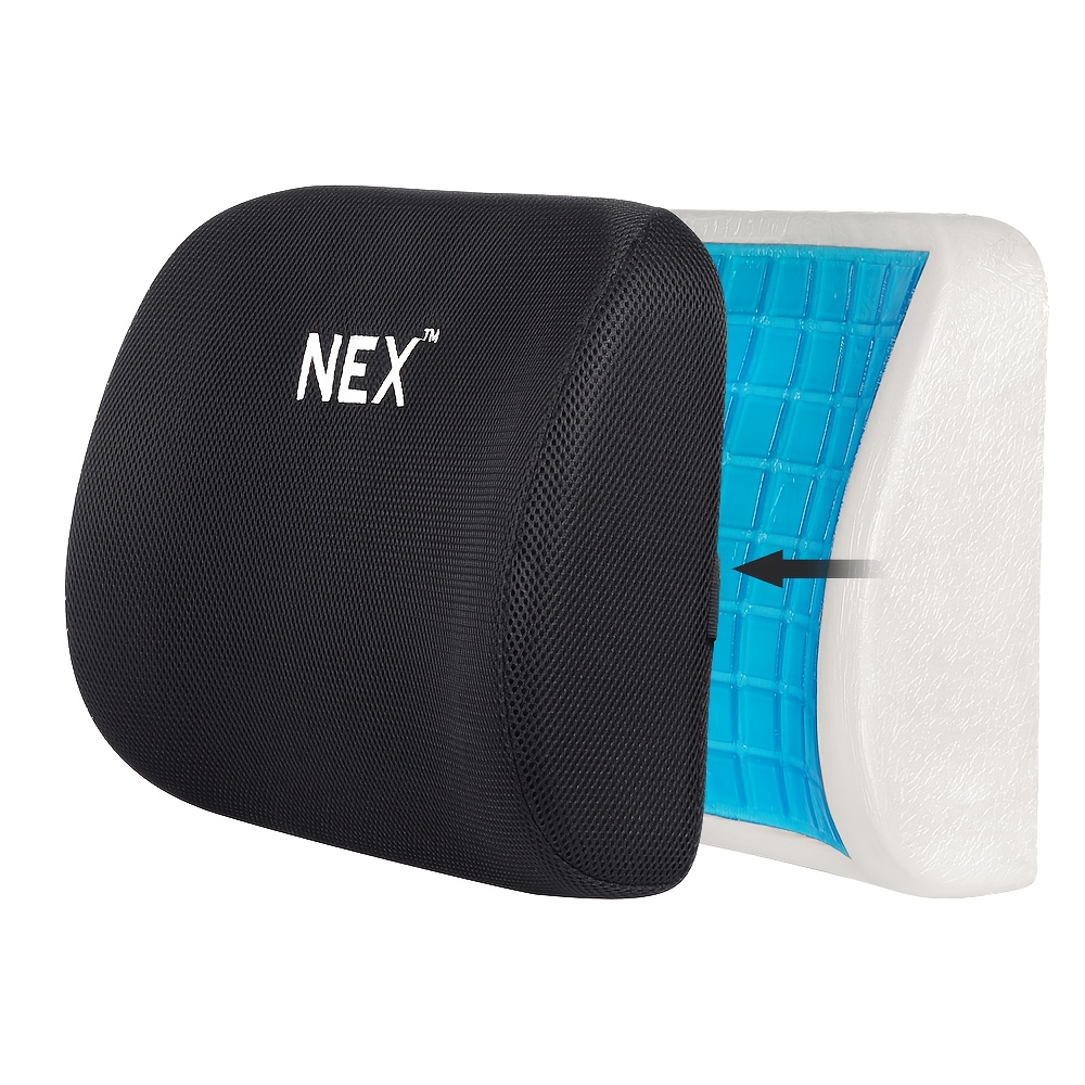   1pc lumbar pillow with   straps   for lumbar support ideal for office chairs car   sofas relieves back great for adults size 14 5 x11 5 x5 Product details 1
