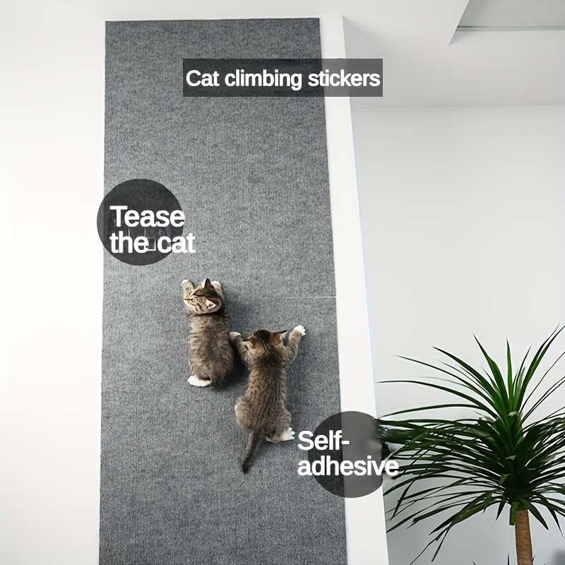 

Imitation Hemp Wall Mounted Cat Scratching Pad, Self-adhesive Durable Scratch Board For Cats, Indoor Furniture Protector And Play Mat For Feline Fun