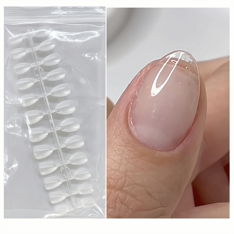 120pcs Xxs Extra Short Almond Tips Half Matte Pre- Soft Gel Full Cover Fake Nail For Small Nail Beds
