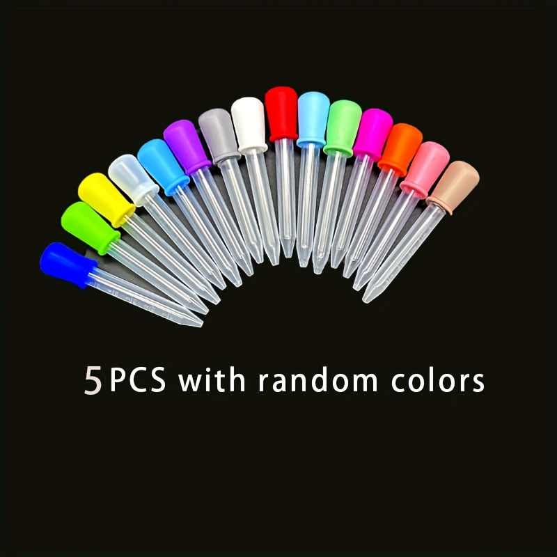 5pcs Of Mobile Droppers, Easy To Clean, Odorless, Suitable For Experiments And Measurement Dispensing. The Droppers Random Colors.