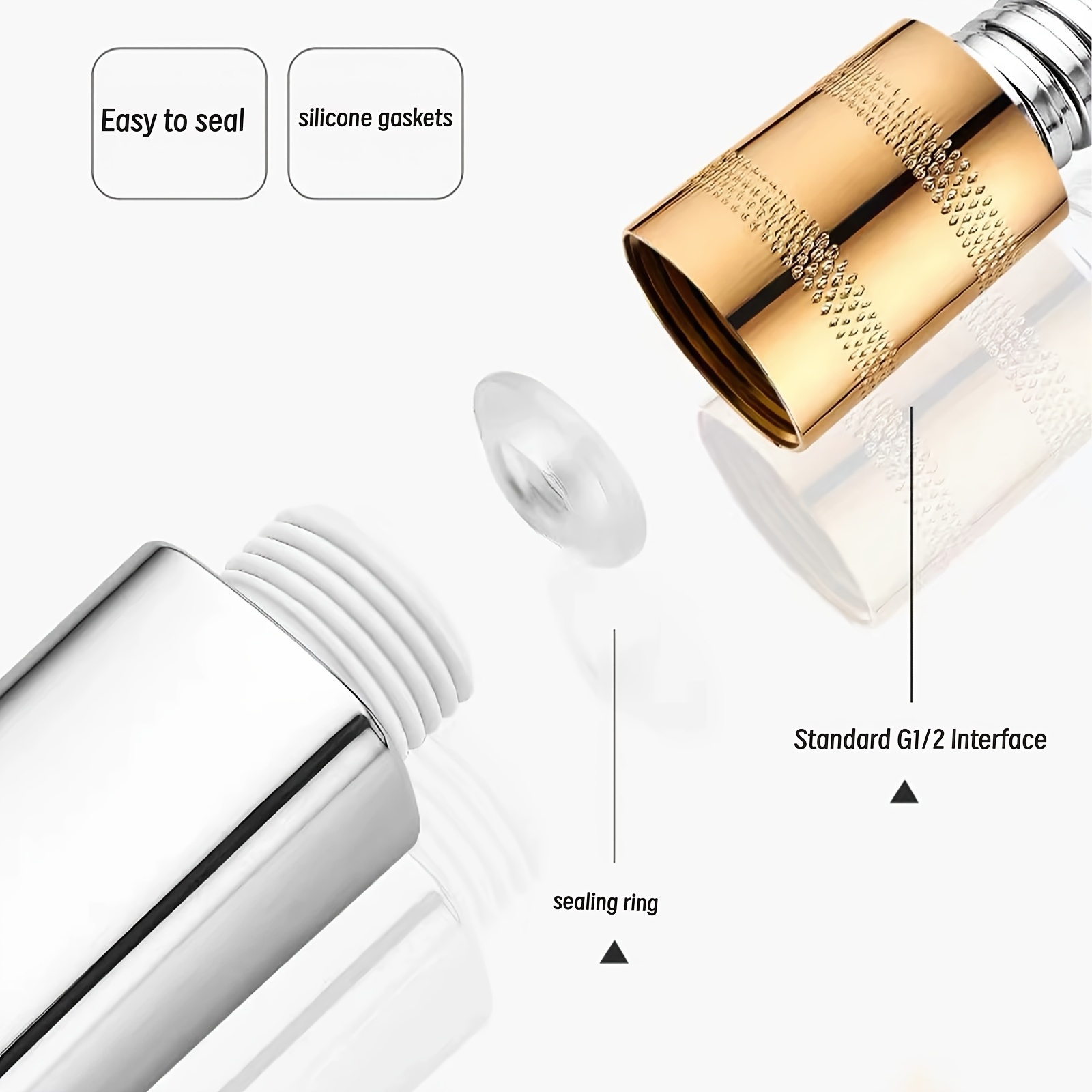 120Cm Flexible Chrome-Plated Shower Hose, Universal G1/2 Connector