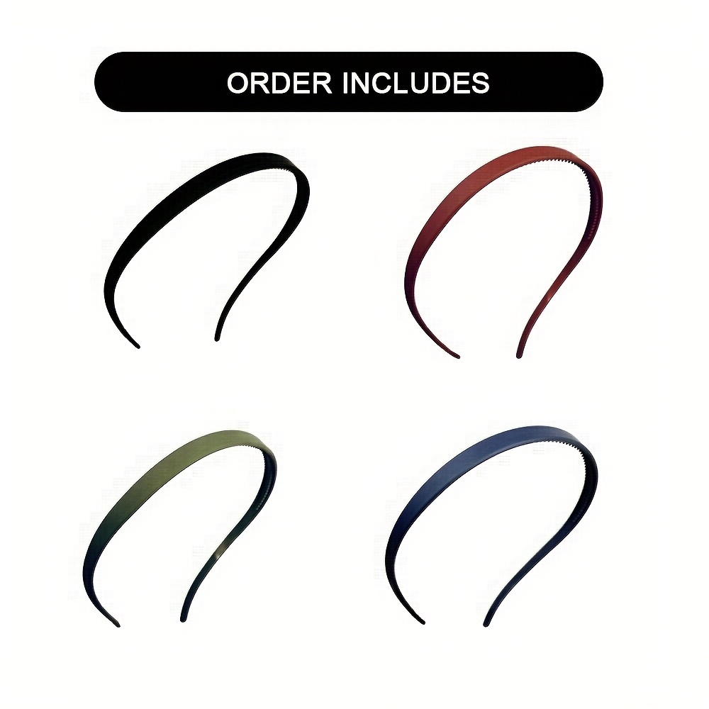 4pcs Minimalist Matte Resin Headbands, U-shaped Non-slip Headbands For Women And Girls, Stylish Versatile Hair Accessories, Cute Hair Decor