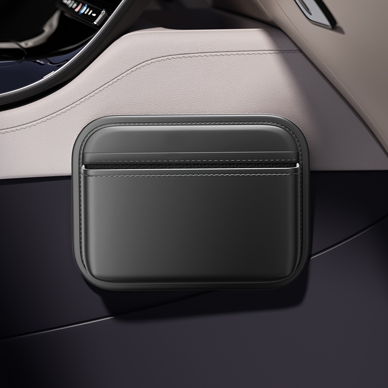 TEMU 1pc Leather Car Storage Bag, Multi-functional Organizer For Driver Side Center Console, Can Store Phone Keys And Cards, Universal Car