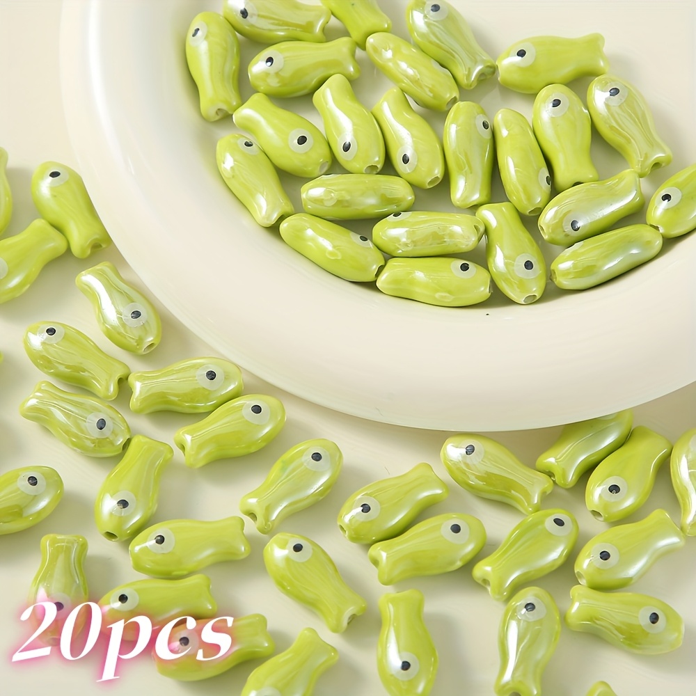 20pcs Ceramic Fish Beads Set for DIY Craft Supplies