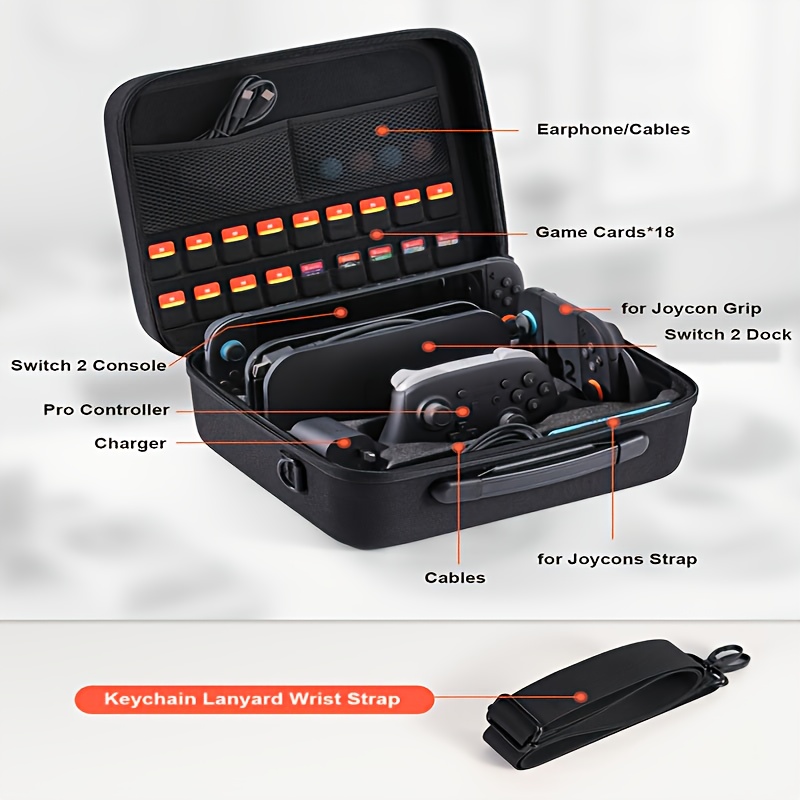 suitable for switch 2 game console storage case switch 2 multi functional protective case portable handbag crossbody bag case accessories Product details 5