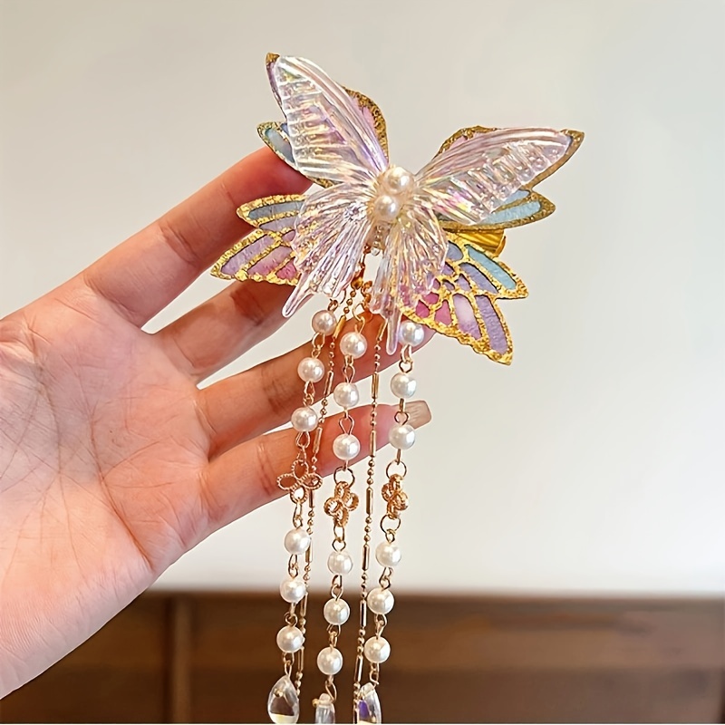 

1 Piece Of Elegant And Fashionable Style Hair Clip, Tassel Chinese Traditional Hair Accessory, Suitable For Holiday Party Ladies' Accessories, An Ideal Gift .