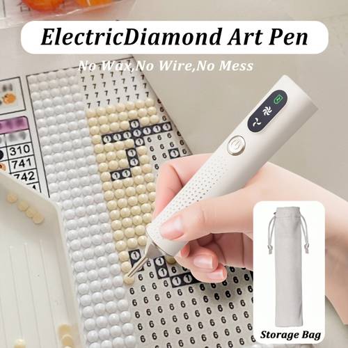 rechargeable electric diamond painting pen accessory adult pen accessory tool durable performance with collapsible velvet storage 500mah battery 2 speed adjustable craft tool convenient creative gift