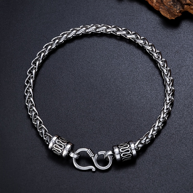 TEMU Bracciale 1 pz vintage e americano con fibbia intrecciata , design a catena in , accessorio di moda di nicchia unisex, regalo per