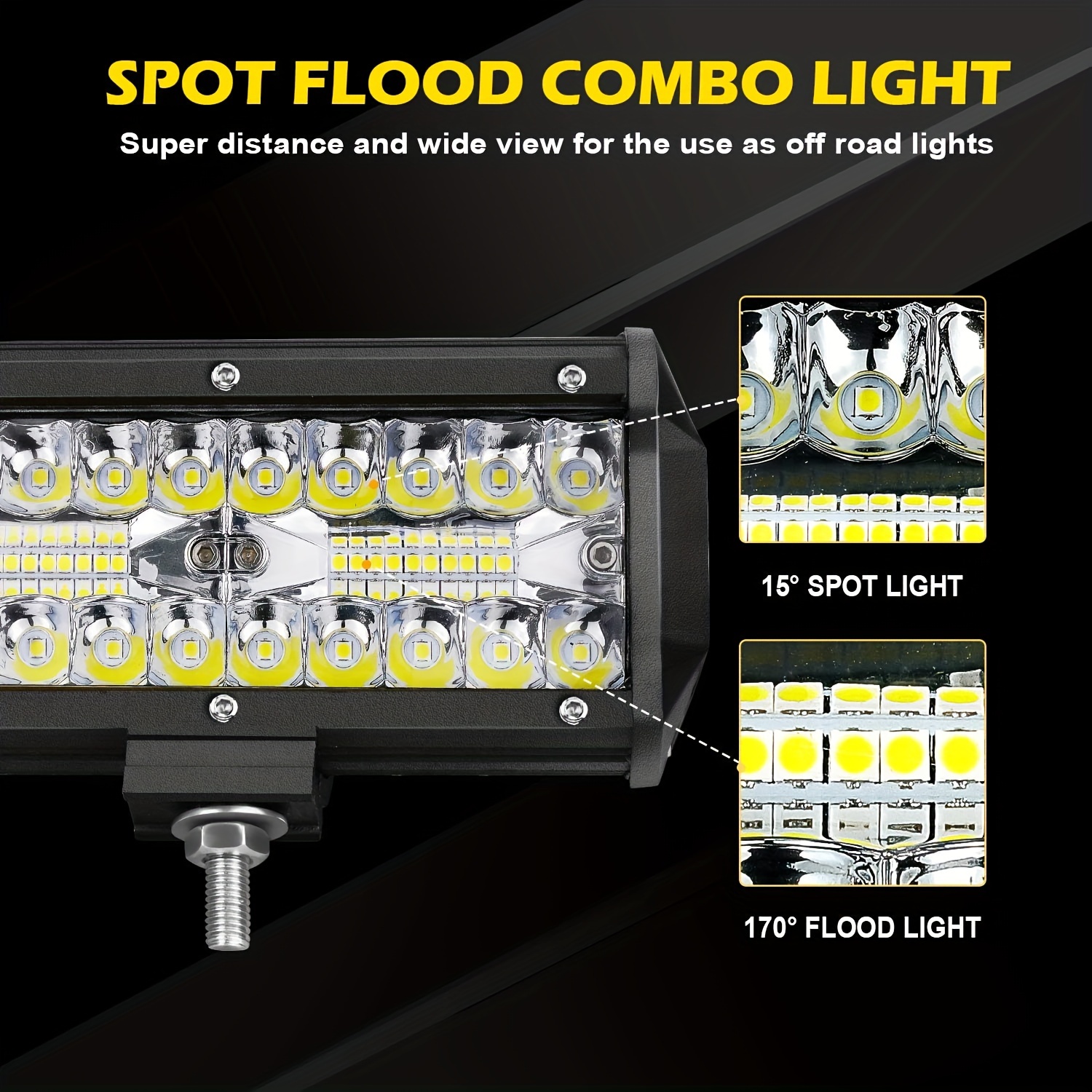 Led Work Lights Spot Flood Combo High Brightness Suvs Atvs - Temu