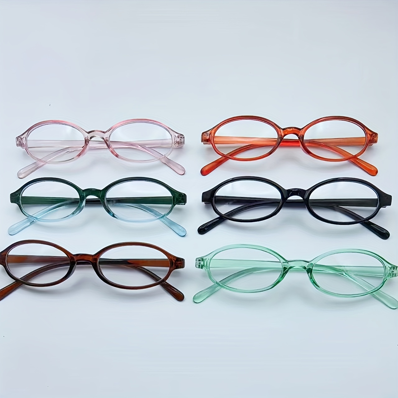 1 Pair Fashion Oval Frame Clear Lens Glasses for Women, Polycarbonate Full Rim Eyewear, Transparent Gradient Design, Party Accessory, Stylish Computer Glasses, Daily Outfit Accent - Small Size