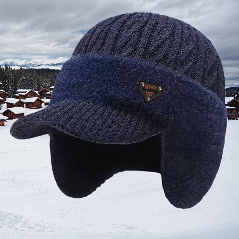 TEMU Nouveau Bonnet Ted pour Homme d'Hiver, Épais, Doublé et Chaud, -froid, Coupe-vent, avec pour les Oreilles, Vente en Gros