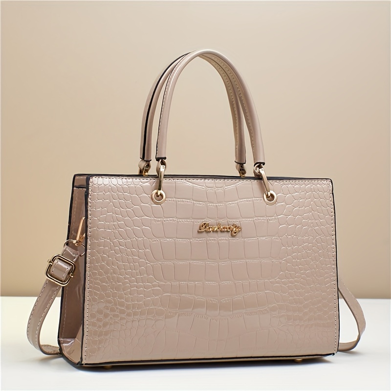TEMU Women's Handbag 2025 New Korean Style Fashionable Textured Trendy Crossbody Shoulder Bag, Versatile And Simple Tote