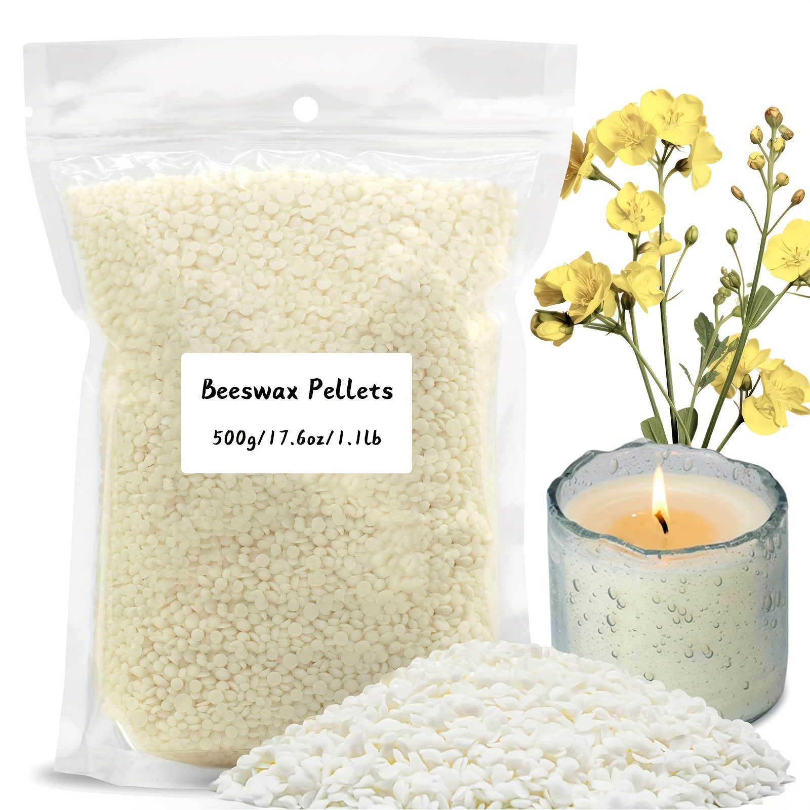 

Premium Beeswax Pellets For Diy Crafts & Candle Making - Ideal For Handmade Christmas Scented Candles And Seasonal Decorations, White/yellow