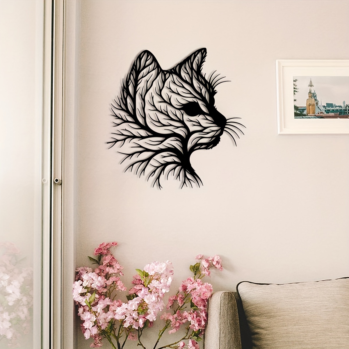 

Elegant Cat Silhouette Metal Wall Decor - Home Decor, Unique Animal Enthusiast Gift, Minimalist Wall Art, Housewarming Gift For Office, Living Room, Bedroom, Kitchen, Patio - Iron Material