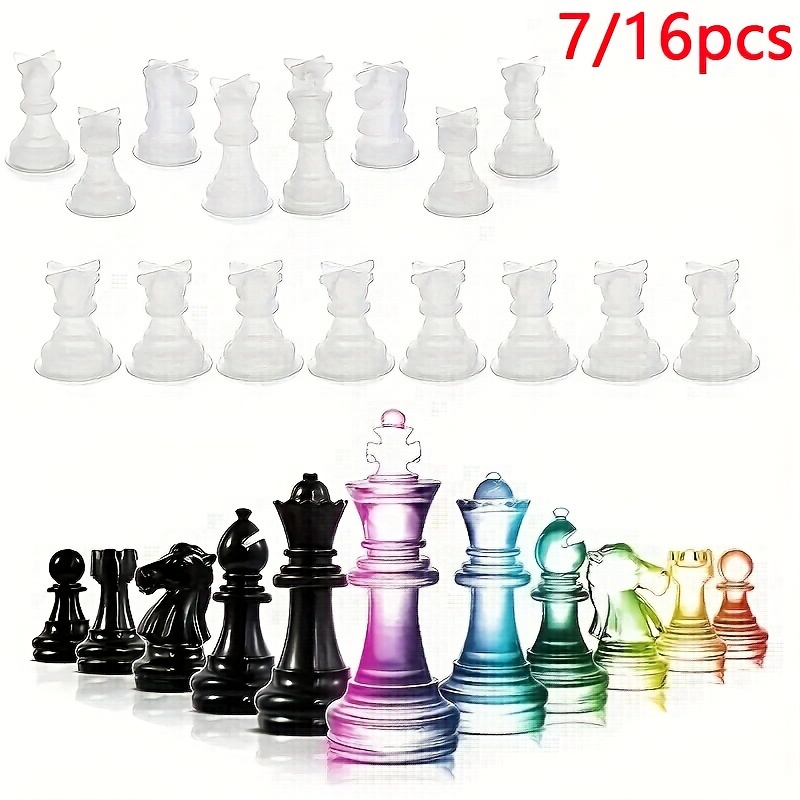 

Silicone Chess Piece Molds Set For Resin Casting - 16/7pcs Diy 3d Chess Figure Molds For Crafting, Handmade Game Pieces For Family And Outdoor Fun