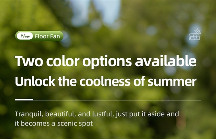 A Easy Outdoor Solar-Powered Floor Fan with a Circulating Function, Featuring Four Height Adjustment Modes, a Type-C Quick Charging Version, a Five-Speed Desktop Fan, a Retractable Electric Floor Fan, an Ultra-Long-Lasting Outdoor Cooling Device