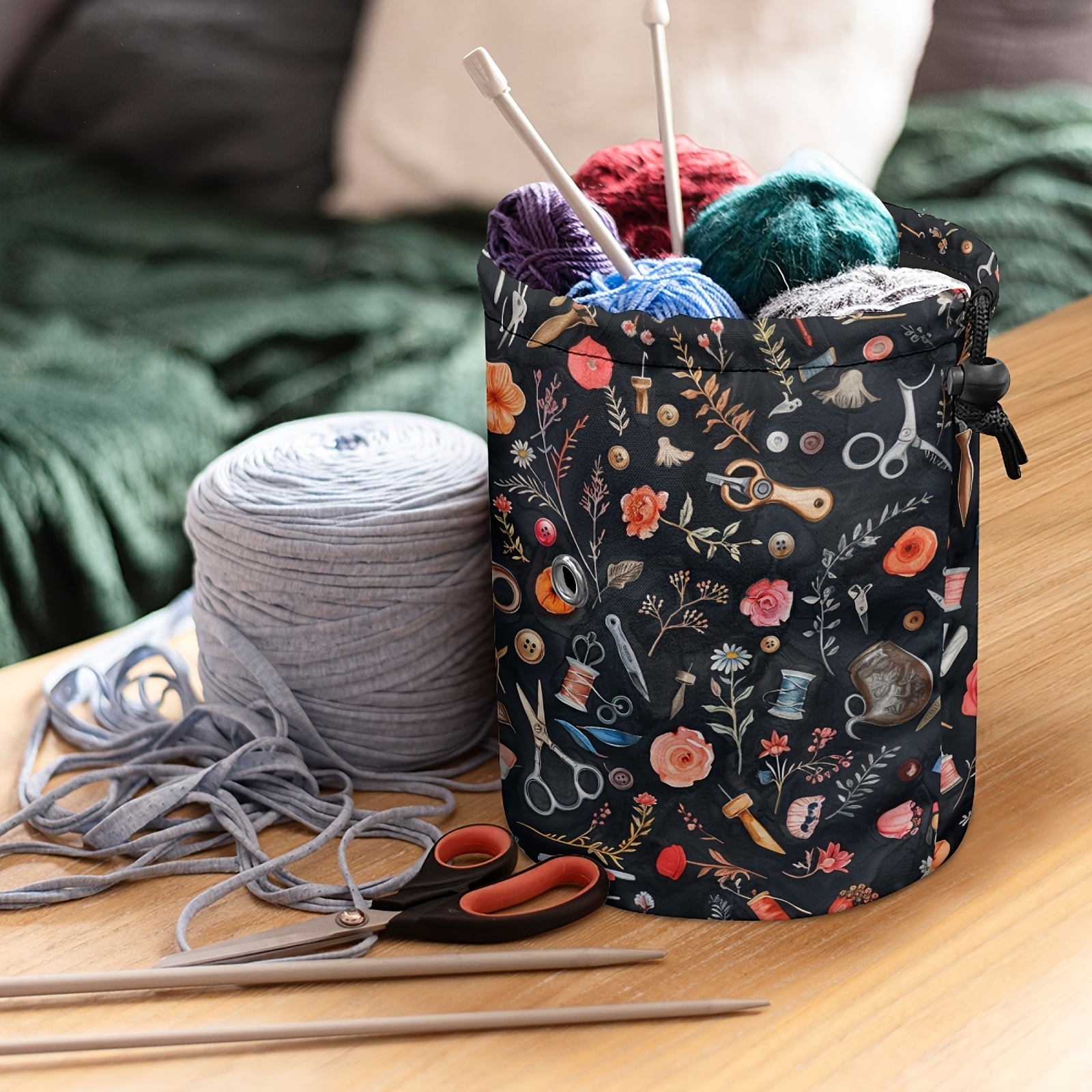 chic floral sewing machine print yarn organizer lightweight Temu