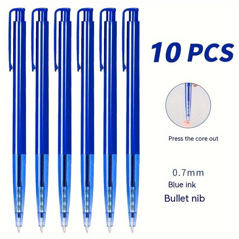 - Tip Ballpoint Pen Set, Fine Point 0.7mm, Blue Ink, Office And School Supplies, Stationery, 10/60pcs