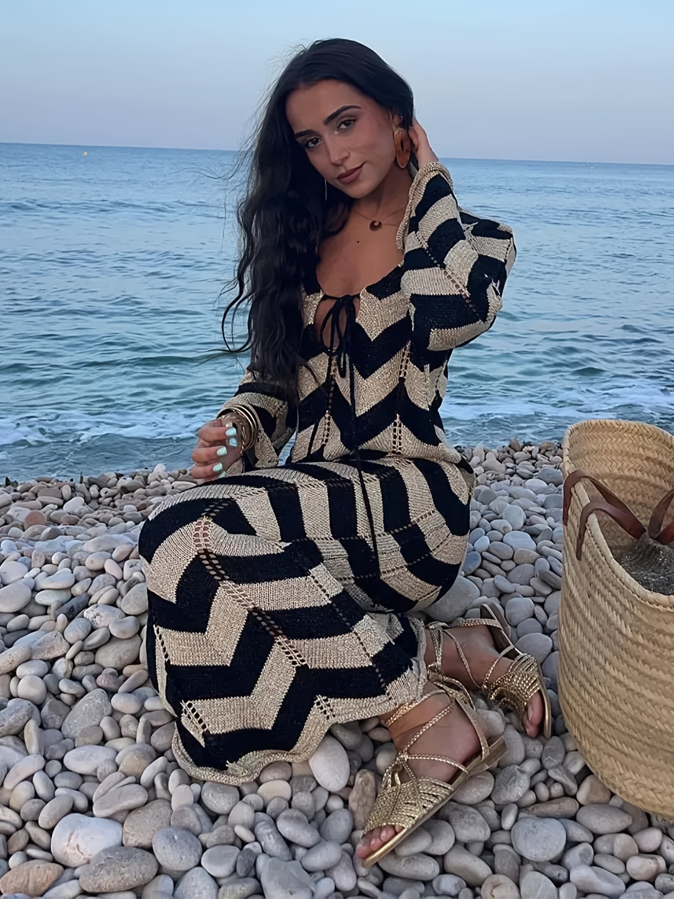 pebble beach maxi dress Handprint Dream Apparel Long Beach Maxi Dress main image 0
