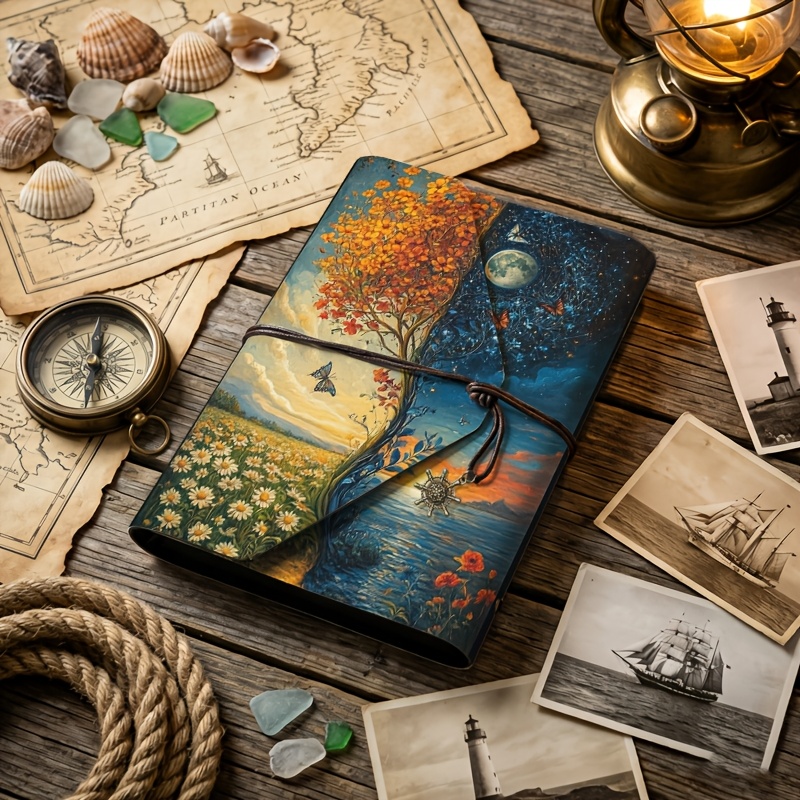 TEMU Tree, Flower, , Moon, Ocean, Sunset, Starry Sky A5 Self-adhesive Photo Album 40 Pages, Housewarming Gift, Memory Recorder