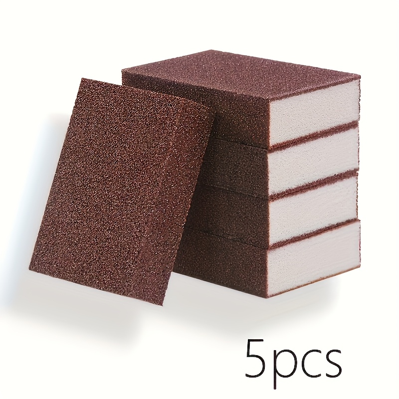 5pcs Magic Emery Sponges For Kitchen - Nano Dishwashing & Scouring Pads, No Batteries Required, Essential Cleaning Supplies
