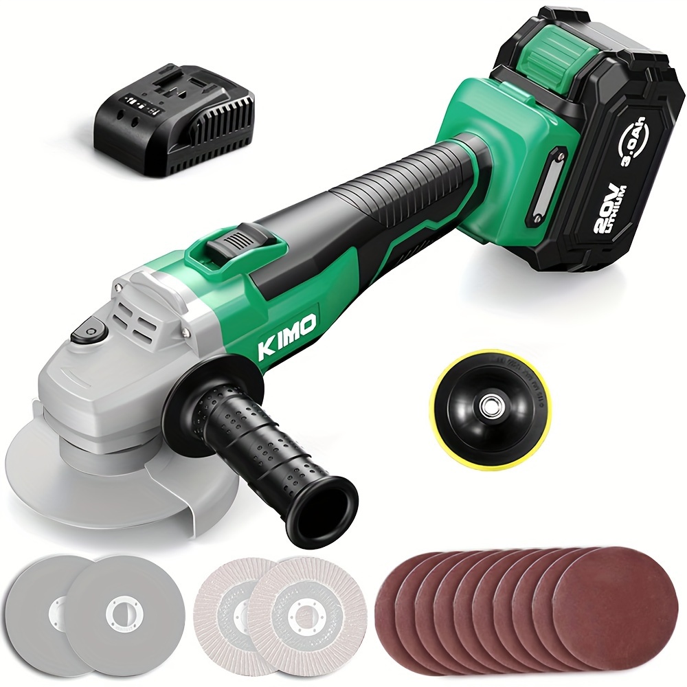 

Kimo Cordless Grinder 20v Cordless Angle Grinder, 9000rpm Brushless Motor, 4-1/2'' Blade, Electric Brake, 2-position Handle, Battery Grinder Tool